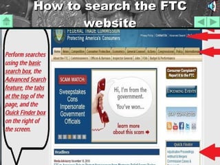 How to search the FTC website 