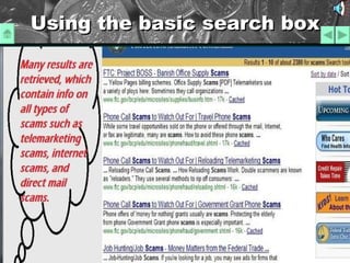 Using the basic search box 