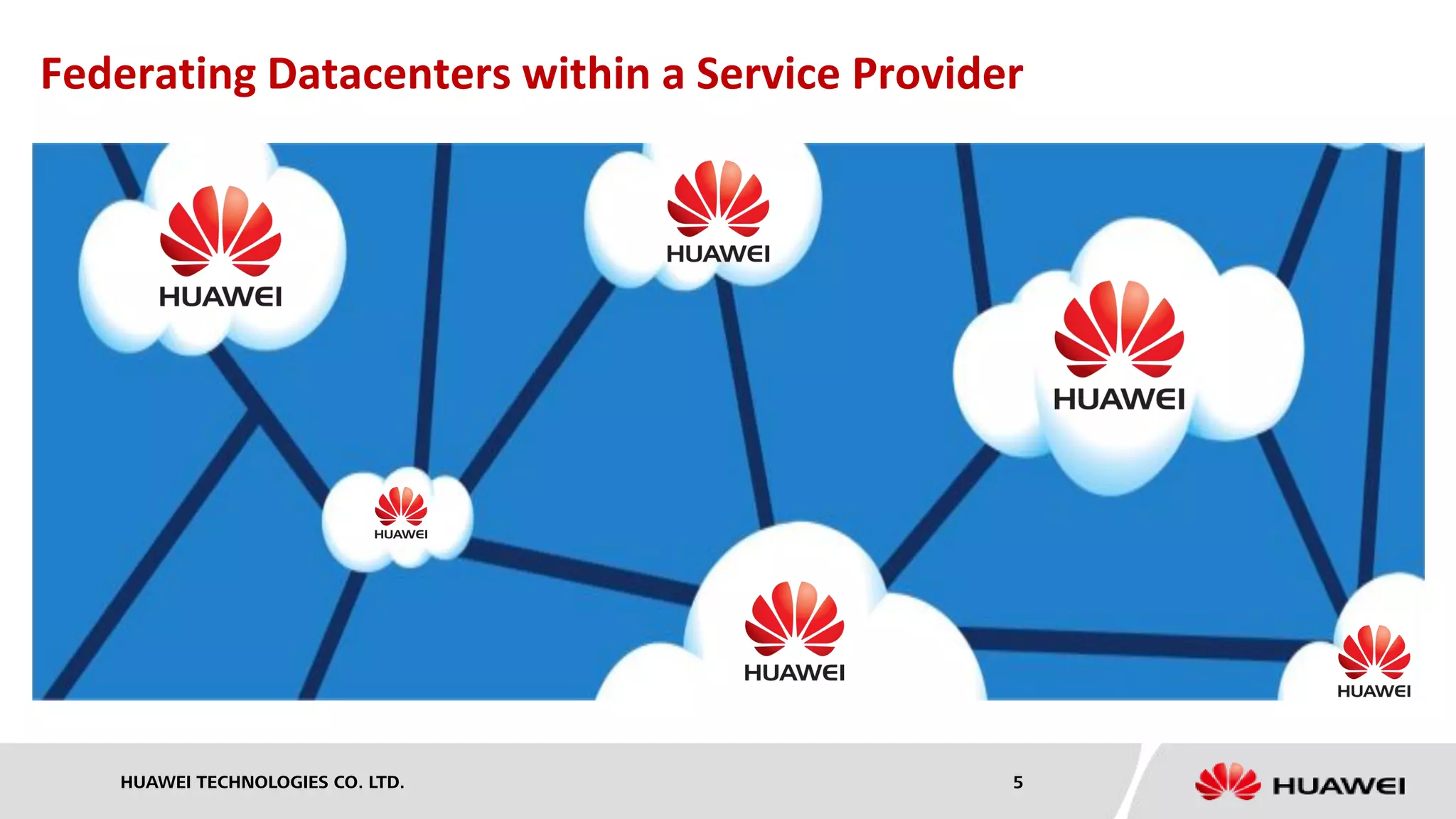HUAWEI TECHNOLOGIES CO. LTD. 5
Federating Datacenters within a Service Provider
 