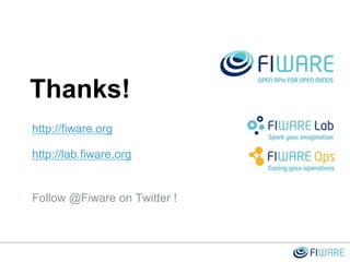 http://fiware.org
http://lab.fiware.org
Follow @Fiware on Twitter !
Thanks!
 