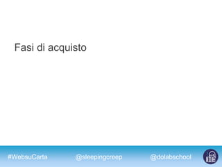 #WebsuCarta @dolabschool@sleepingcreep
Fasi di acquisto
 