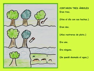 CORTARON TRES ÁRBOLES
Eran tres.
(Vino el día con sus hachas.)
Eran dos.
(Alas rastreras de plata.)
Era uno.
Era ninguno.
(Se quedó desnuda el agua,)
 