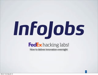 hacking labs!
                          How to deliver innovation overnight




                                                                1
dilluns 7 de maig de 12
 