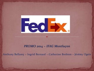 PROMO 2014 – IFAG Montluçon
Anthony Bellamy – Ingrid Bernard – Catherine Brebion – Jérémy Ogeix
 