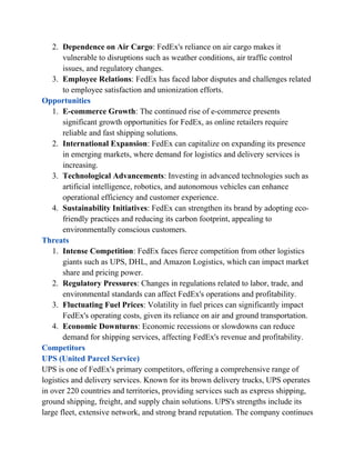 FedEx case analysis and strategic position | DOCX