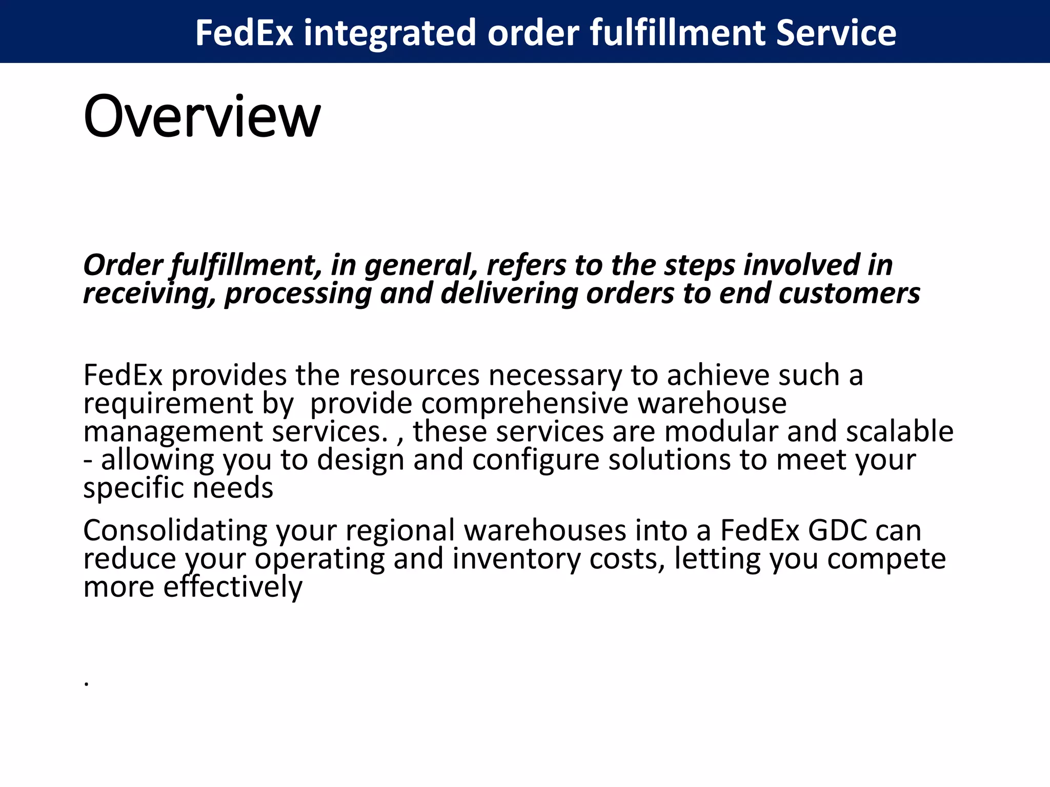 Fedex the leading_supply_chain_management_solution_provider | PPTX