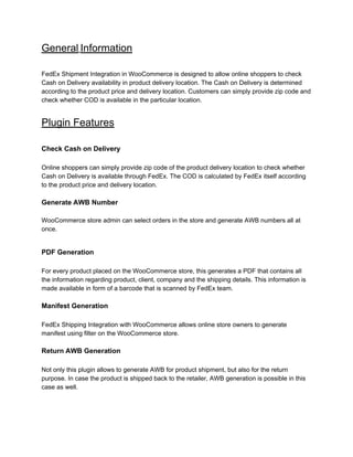 FedEx Shipping Integration with WooCommerce | PDF