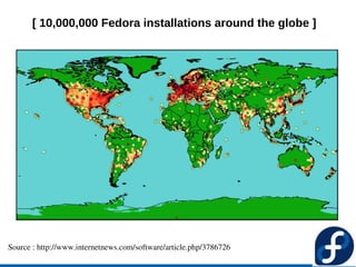 [ 10,000,000 Fedora installations around the globe ]




Source : http://www.internetnews.com/software/article.php/3786726
                                                   
 