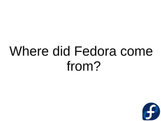     



Where did Fedora come
        from?
 