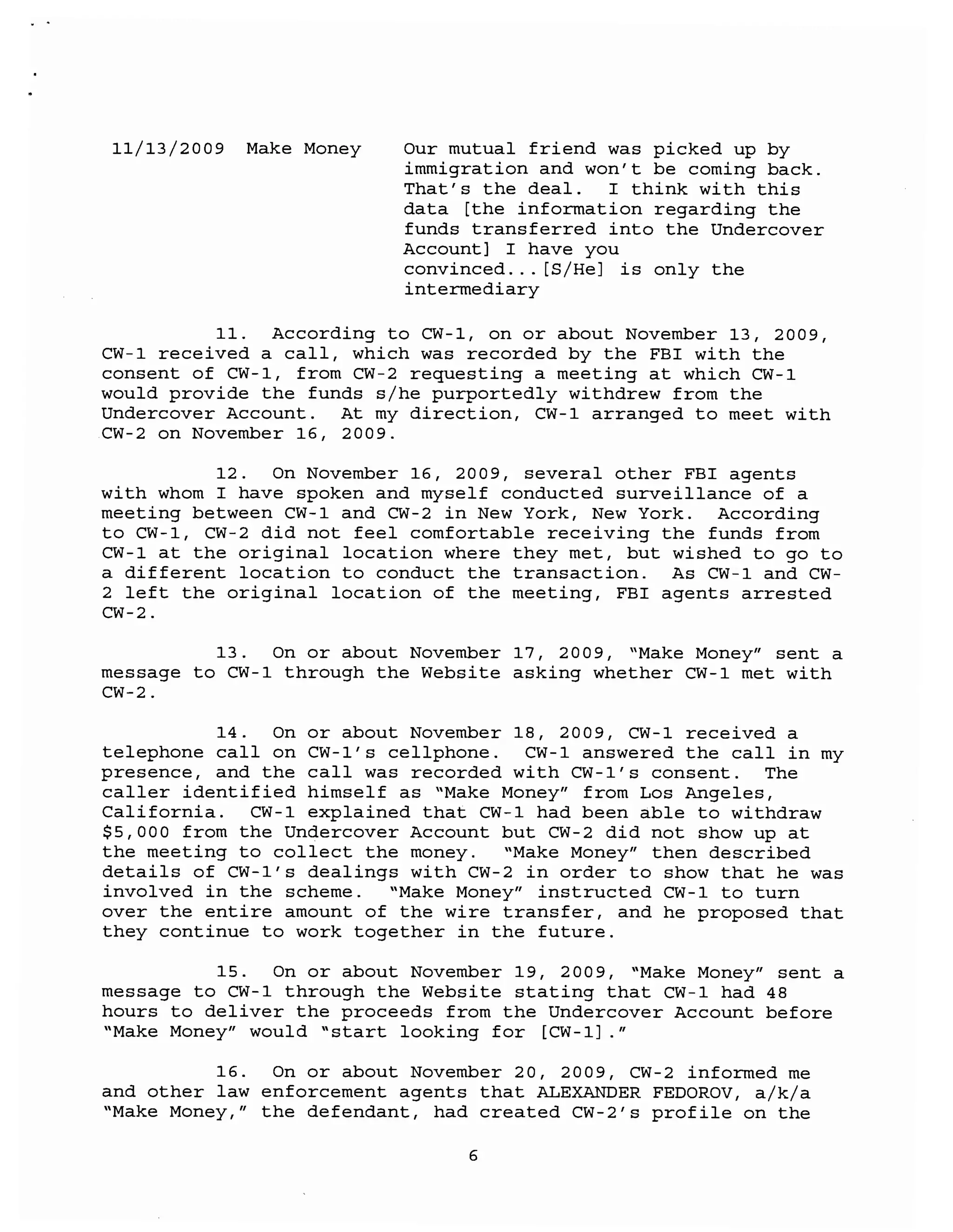 Fedorov, alexander complaint