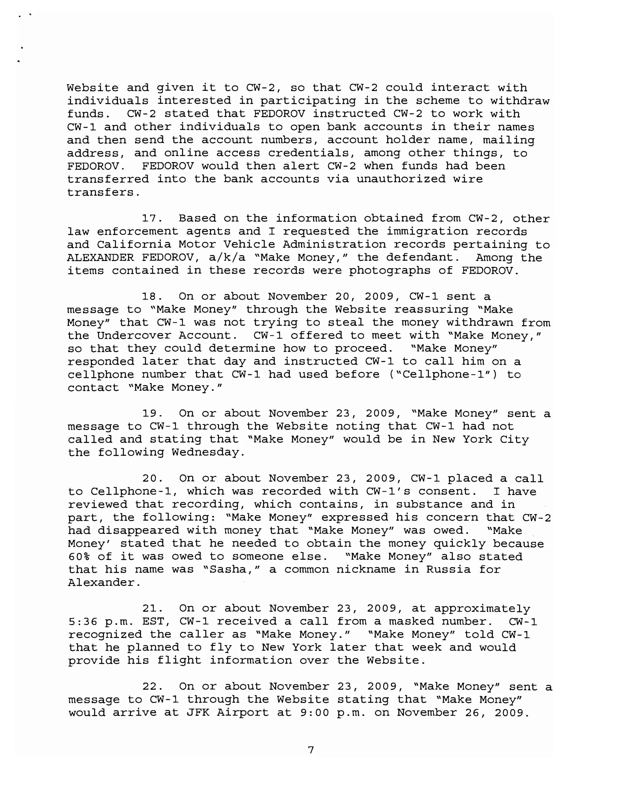 Fedorov, alexander complaint