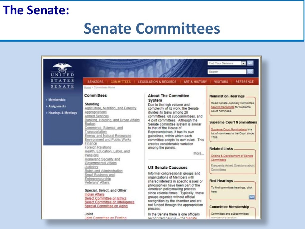 The Senate U/S Senate Committees