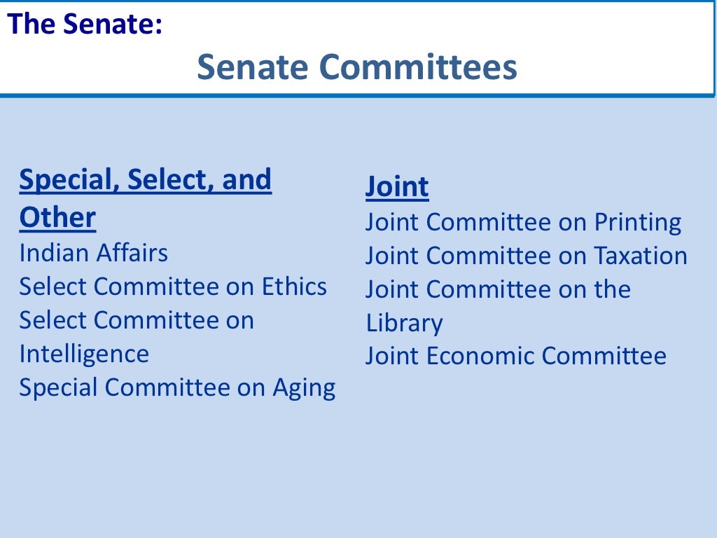 The Senate U/S Senate Committees
