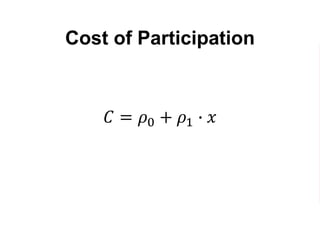 Cost of Participation
𝐶 = 𝜌0 + 𝜌1 ∙ 𝑥
 