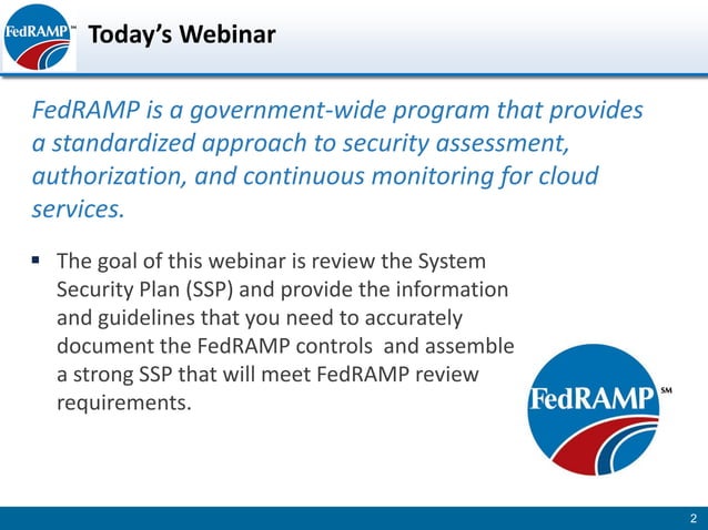 Fedramp developing system security plan slides PDF