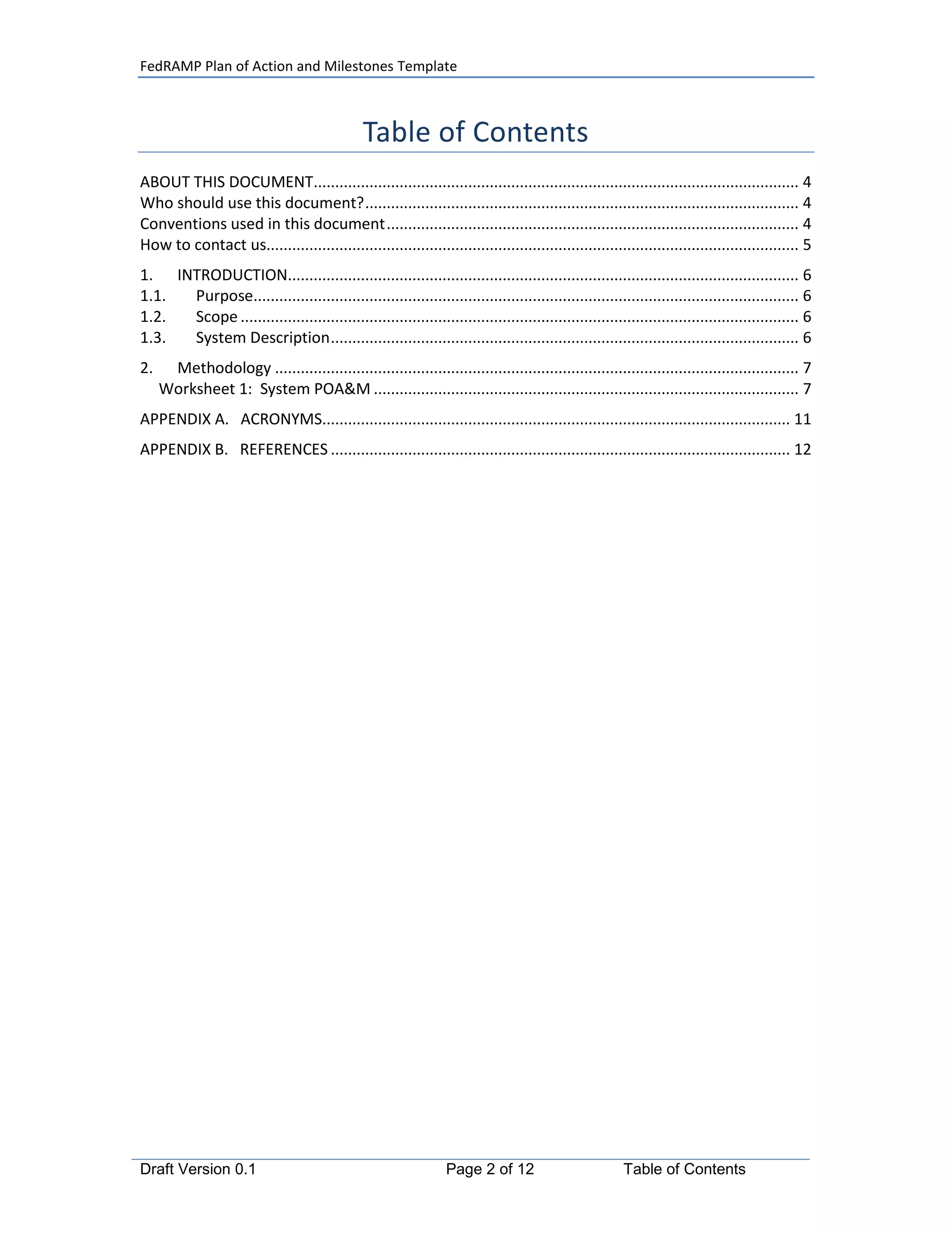 Plan of Action and Milestones (POA&M) | DOCX