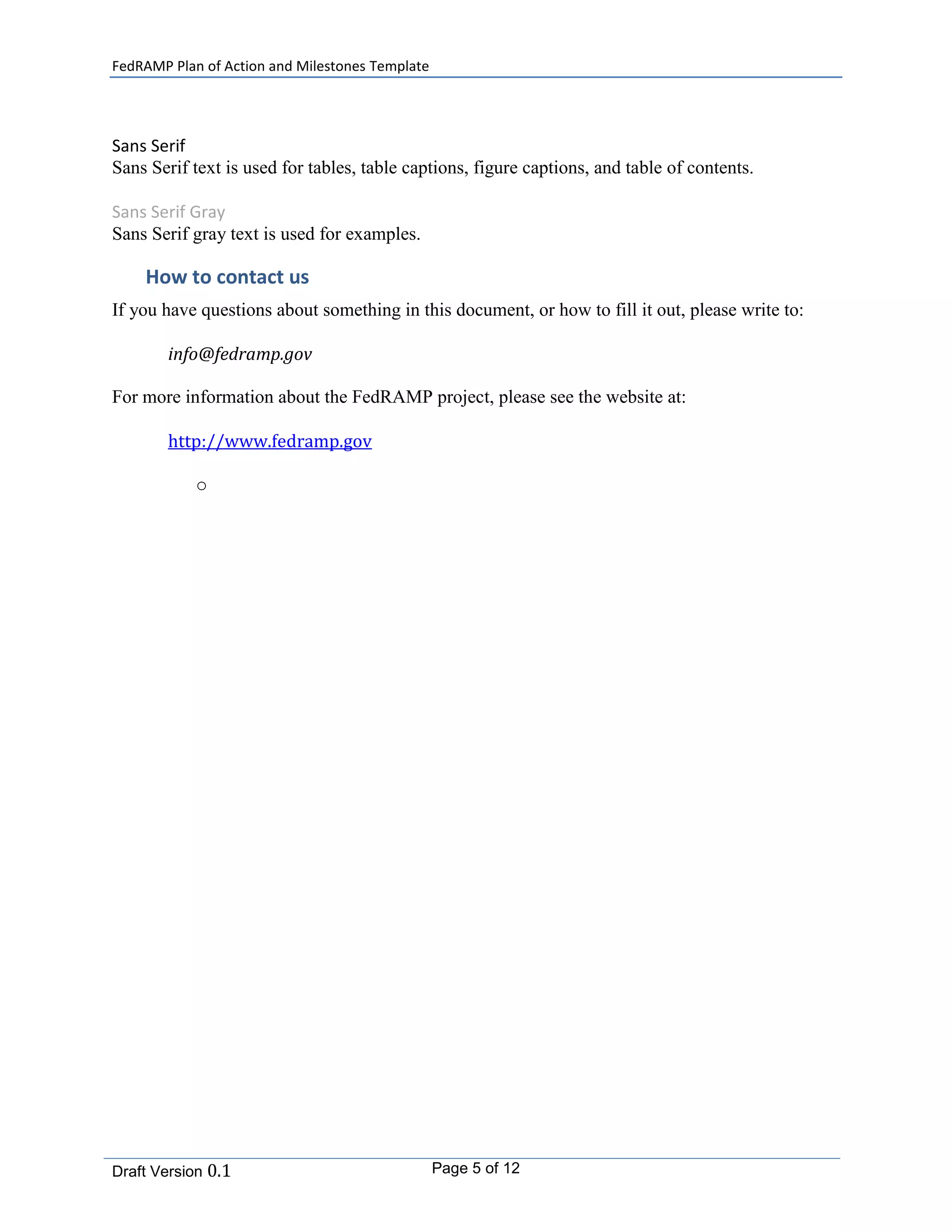 Plan of Action and Milestones (POA&M) | DOCX