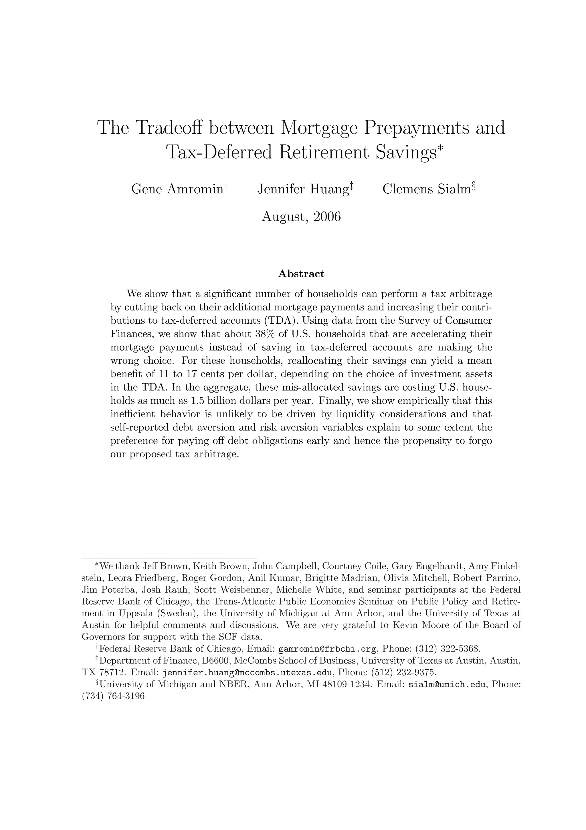 Fed Reserve Study 2006