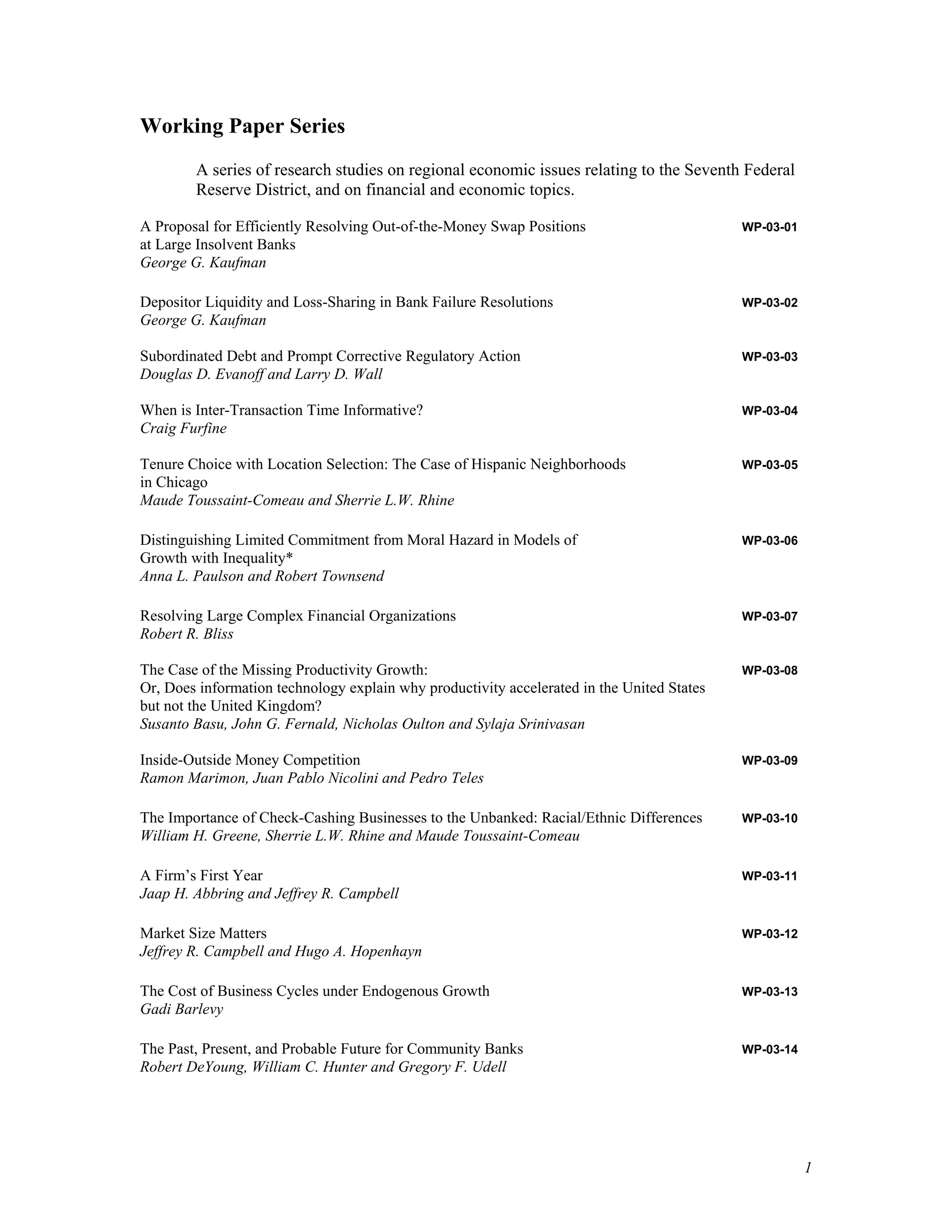 Fed Reserve Study 2006