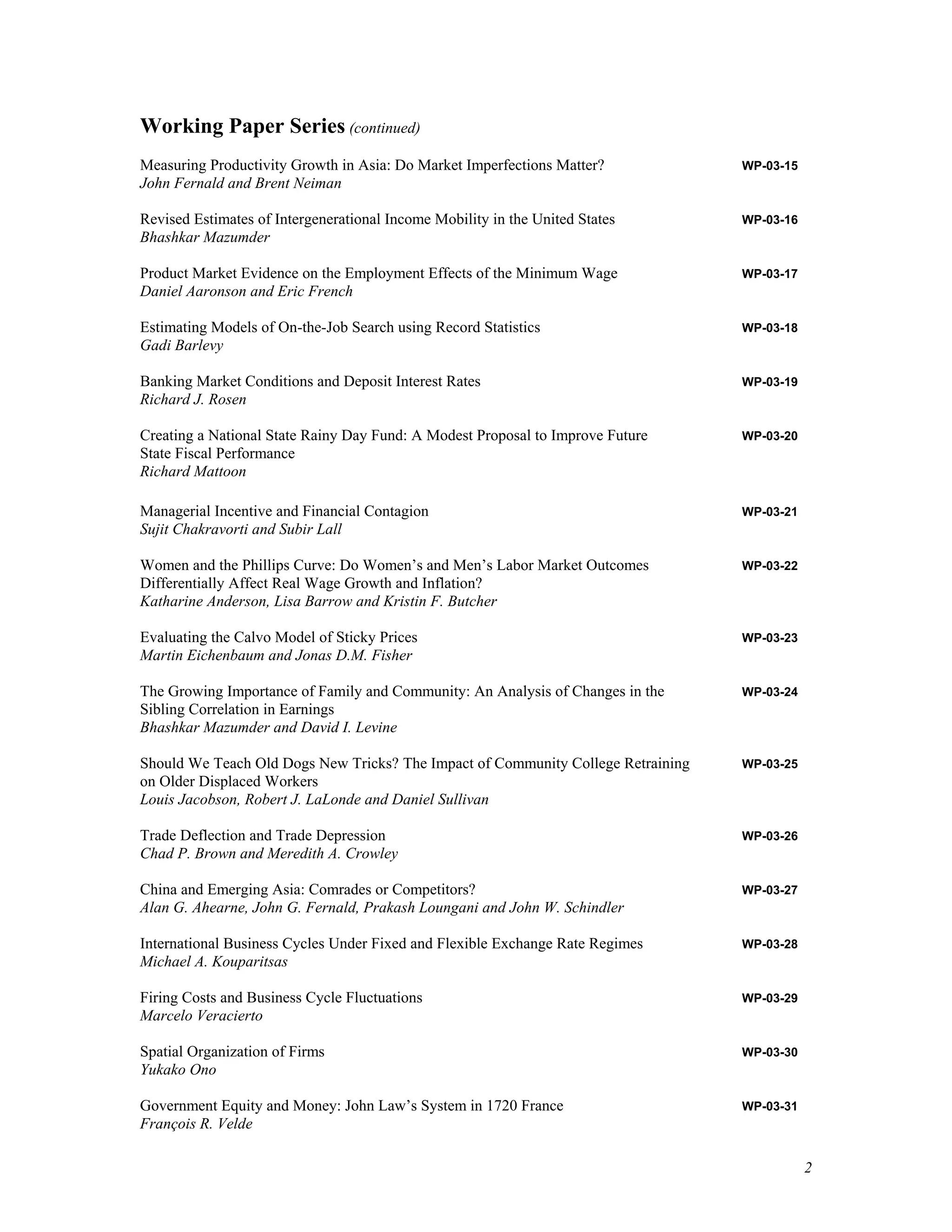 Fed Reserve Study 2006