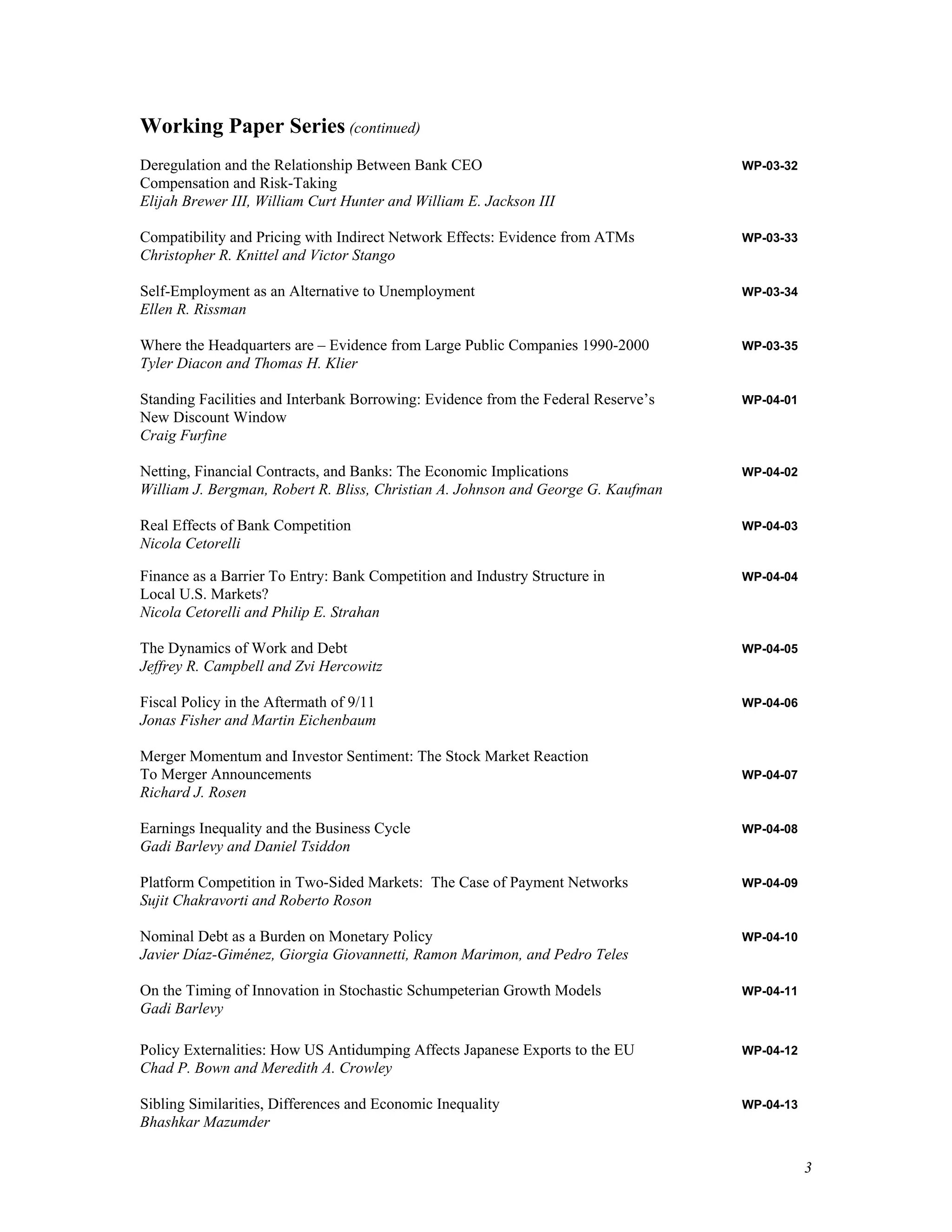 Fed Reserve Study 2006