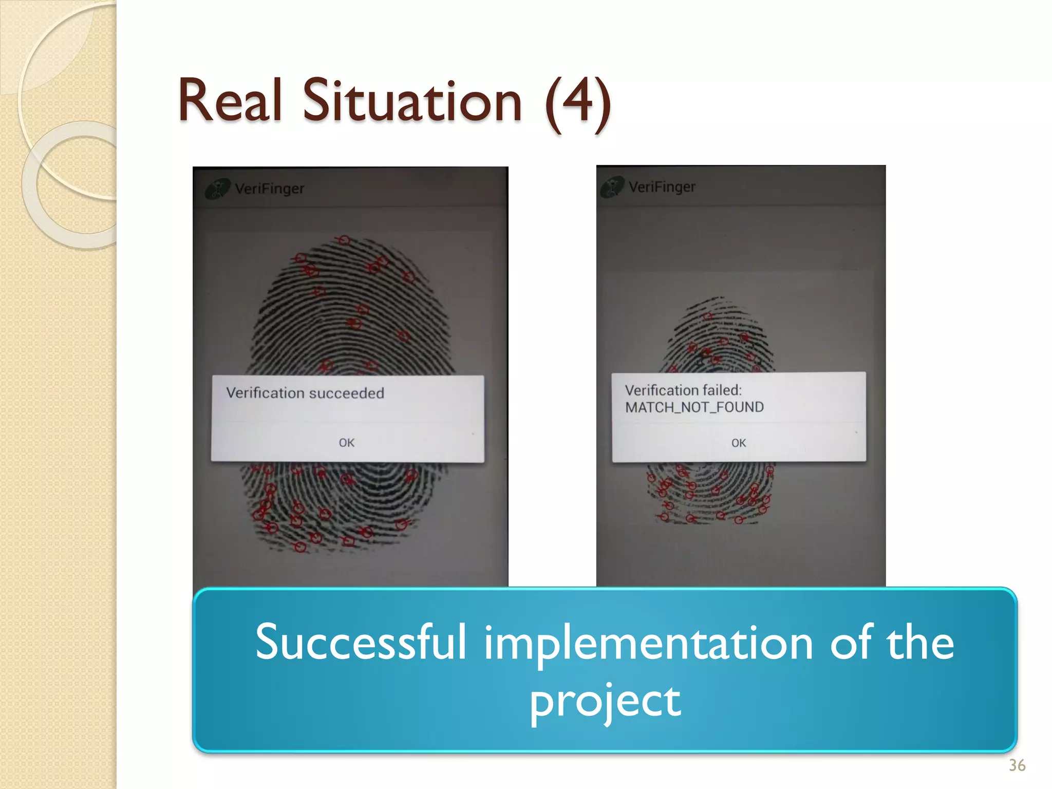Real Situation (4)
36
Successful implementation of the
project
 