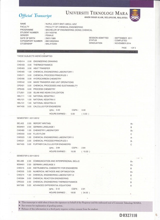 Mini Transkrip Uitm Online