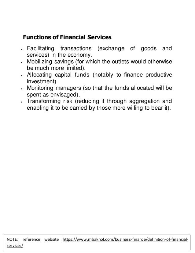Fee based financial services