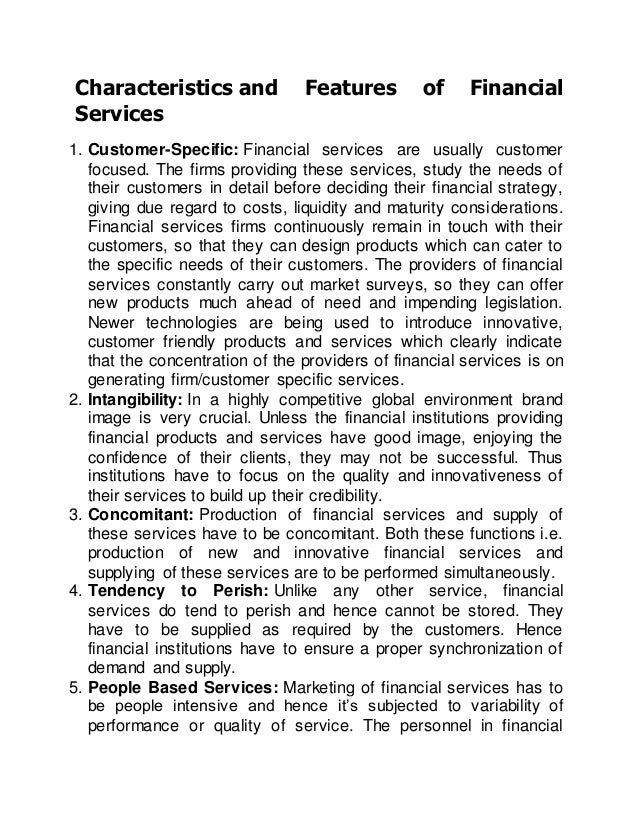 Fee based financial services