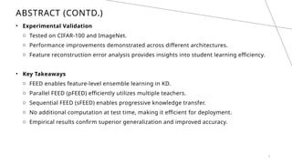 FEED = FEED: Feature-level Ensemble for Knowledge Distillation | PPTX