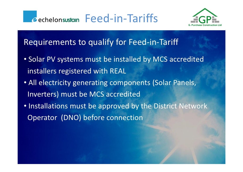Feedin tariff process