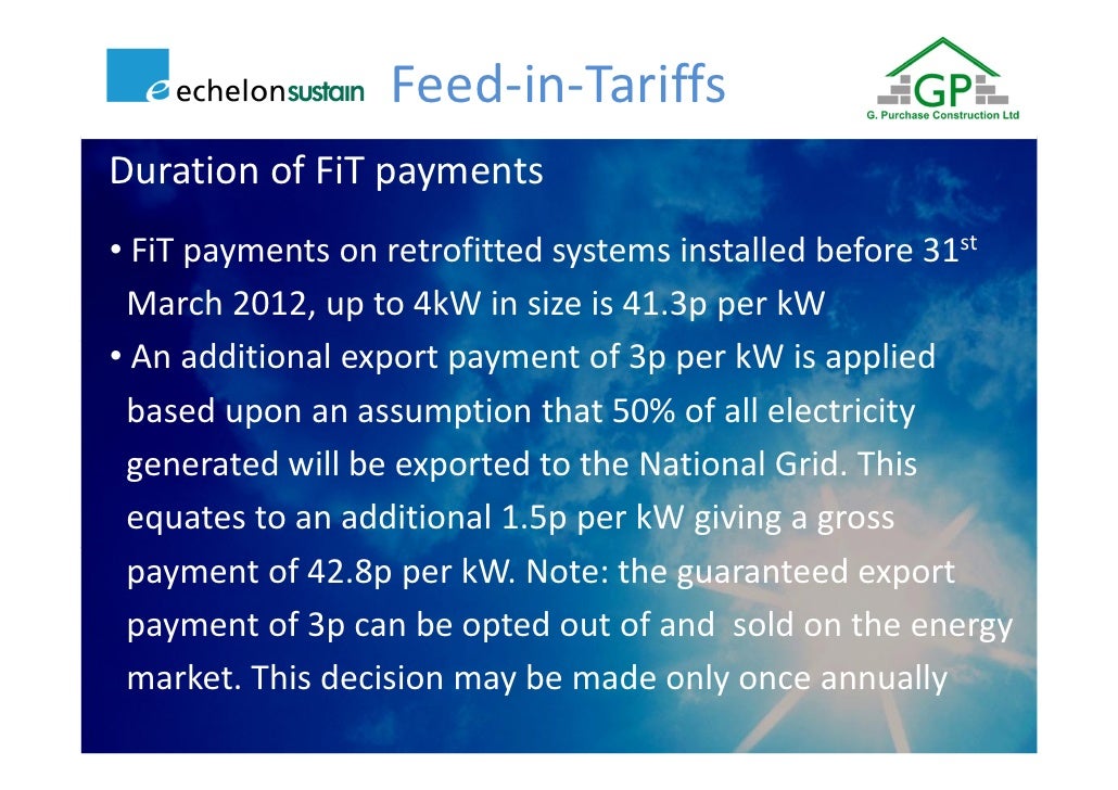 Feedin tariff process