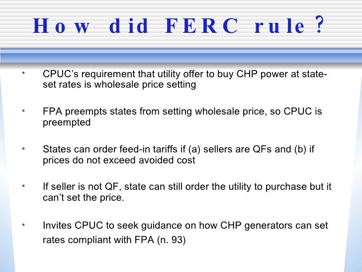 Feed In Tariff California CPUC v. FERC
