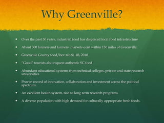 What’s in it for Greenville?
 Grow Jobs and Economy
 Long term support to Manufacturing, Headquarters
 Grow a resilient...