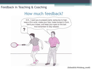 Feedback in Teaching & Coaching

               How much feedback?




                                    (Schmidt & Wrisberg, 2008)
 