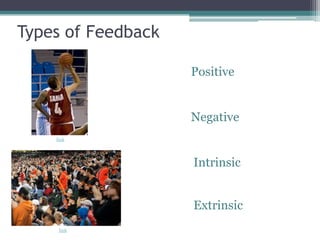 Types of Feedback

                    Positive


                    Negative
    link




                    Intrinsic


                    Extrinsic
     link
 