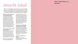 Role model history- to
be done
 