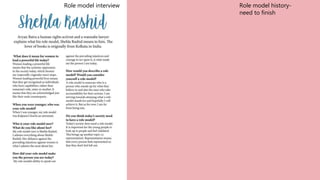 Role model interview Role model history-
need to finish
 