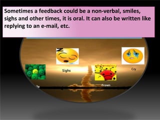 The concept of feedback is usually used to reflect a resource
orientation, rather than a receiver orientation or a process...