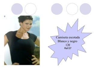 Camiseta escotada Blanco y negro  12€ Ref:07 