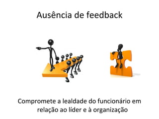Ausência de feedback Compromete a lealdade do funcionário em relação ao líder e à organização 