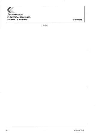 FeedBack Powerframes Electrical Machines Student's Manual | PDF