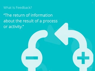 3 
Timothy Burns 
What Is Feedback? 
“The return of information 
about the result of a process 
or activity.” 
 