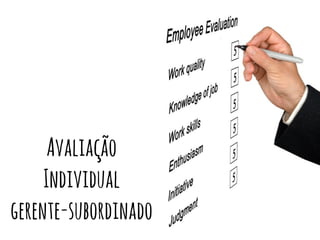 Avaliação
Individual
gerente-subordinado
 
