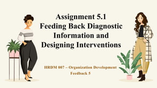 HRDM 007 – Organization Development
Feedback 5
Assignment 5.1
Feeding Back Diagnostic
Information and
Designing Interventions
 