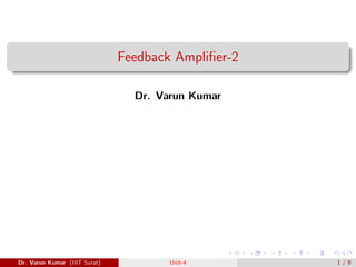 Feedback Amplifier-2
Dr. Varun Kumar
Dr. Varun Kumar (IIIT Surat) Unit-4 1 / 9
 