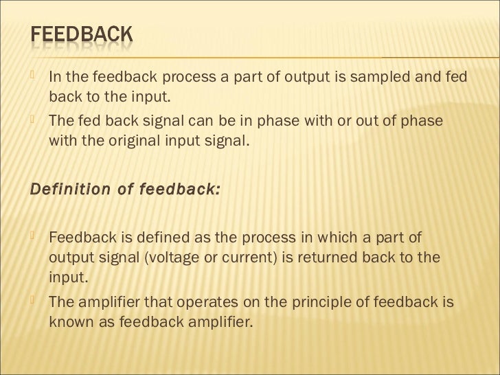 Feedback amplifiers