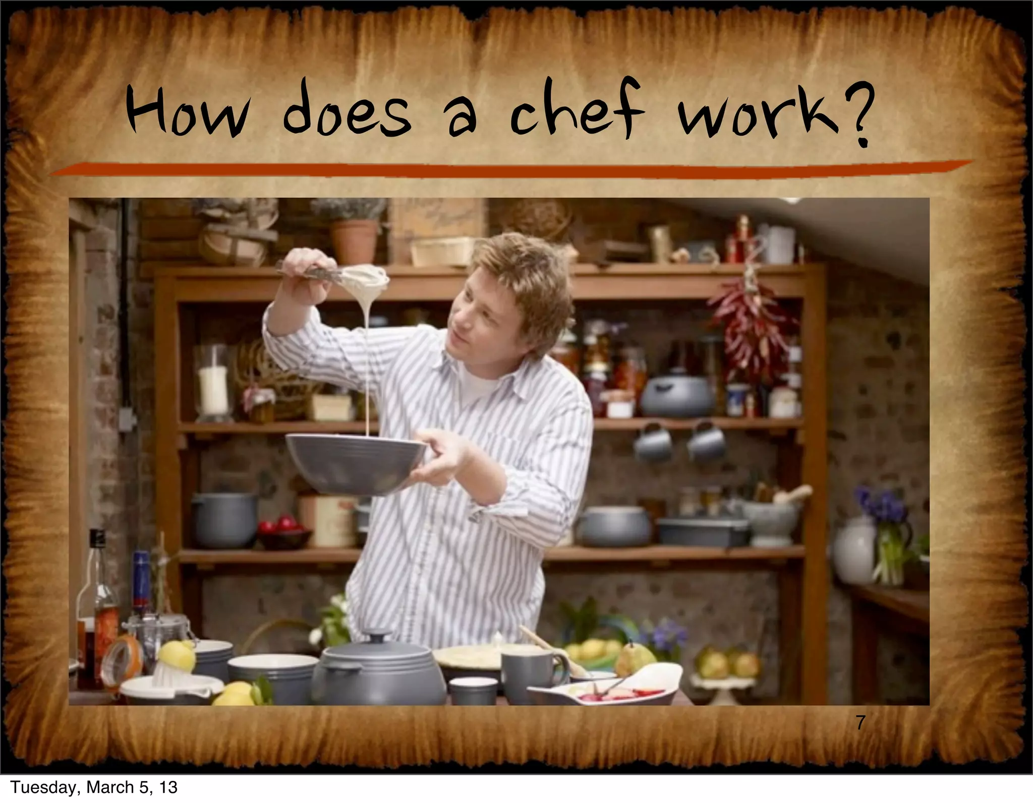  ?
             • The supply of an input to some
               process or system as a function
               of its output




                                                                                                                                     4


Tuesday, March 5, 13
 