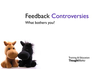 Feedback Controversies
What bothers you?




                    Training & Education
 