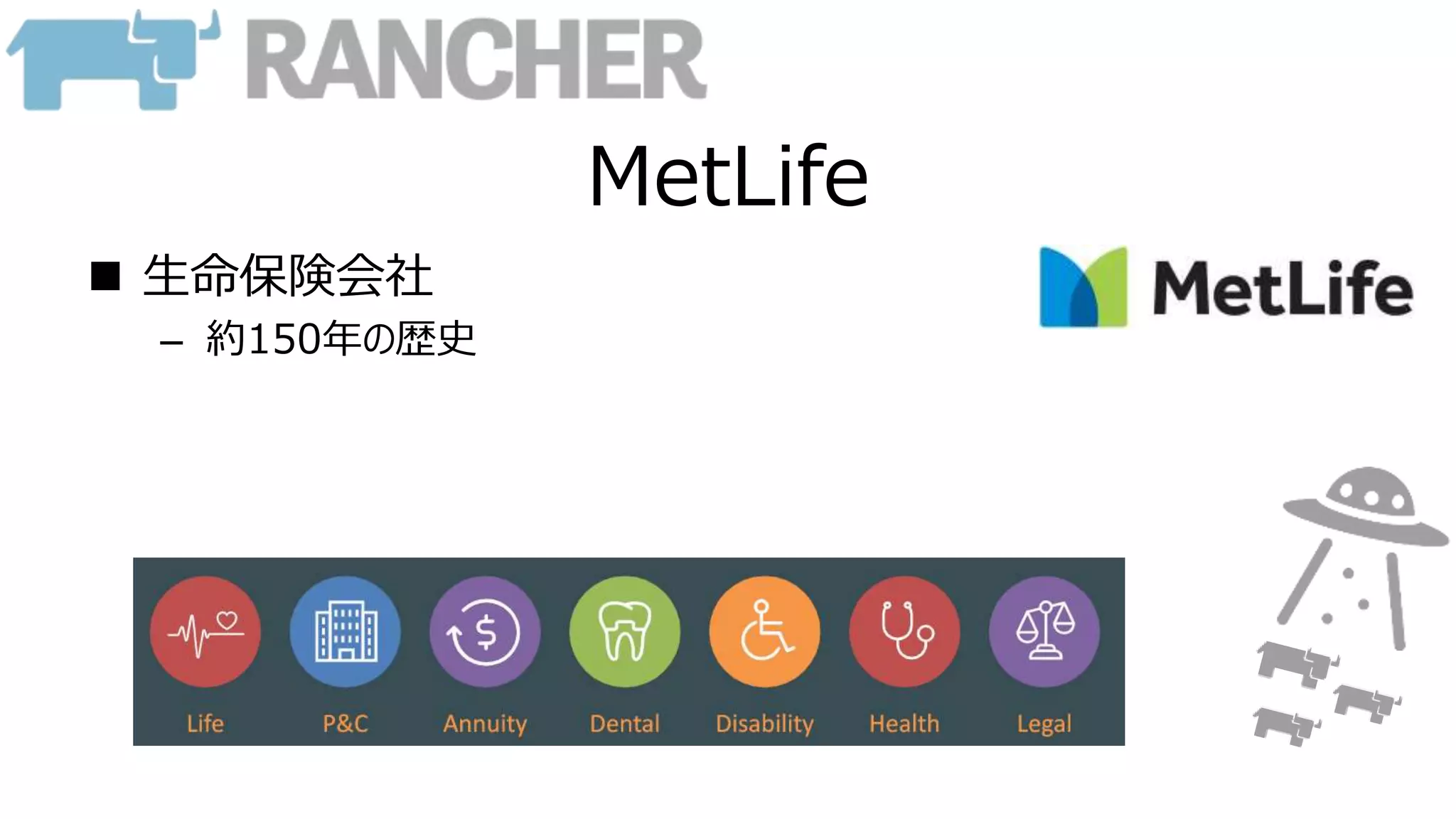 MetLife
 生命保険会社
– 約150年の歴史
 